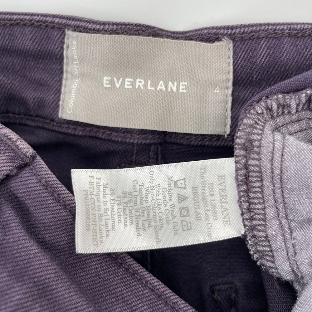 Everlane The Straight Leg Crop Pant Purple High Rise Size 4 Regular - Picture 2 of 10